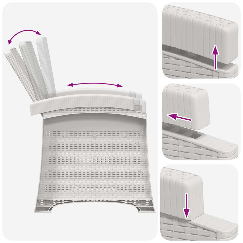 vidaXL Zestaw do jadalni w ogrodzie 5 szt. Biały i jasnoszary PP