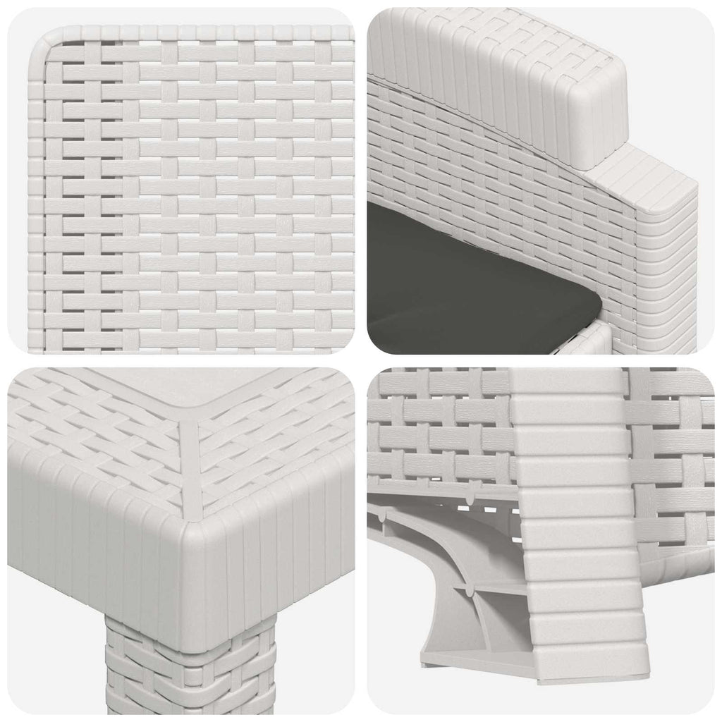 vidaXL Zestaw do jadalni w ogrodzie 7 szt. Biały i antracyt PP