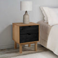 vidaXL Stolik nocny OTTA Czarny 45 x 39 x 57 cm Lite drewno sosnowe