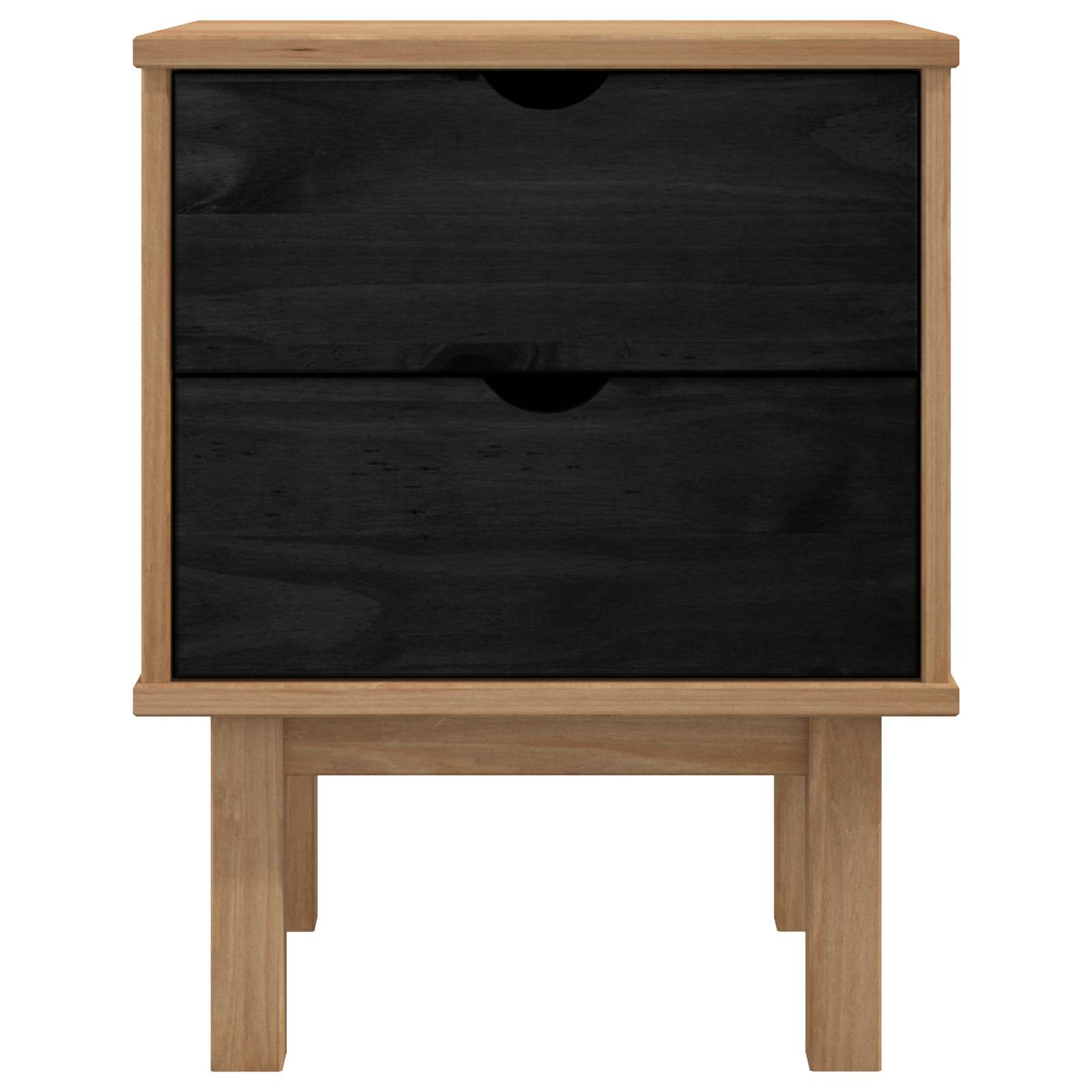 vidaXL Stolik nocny OTTA Czarny 45 x 39 x 57 cm Lite drewno sosnowe