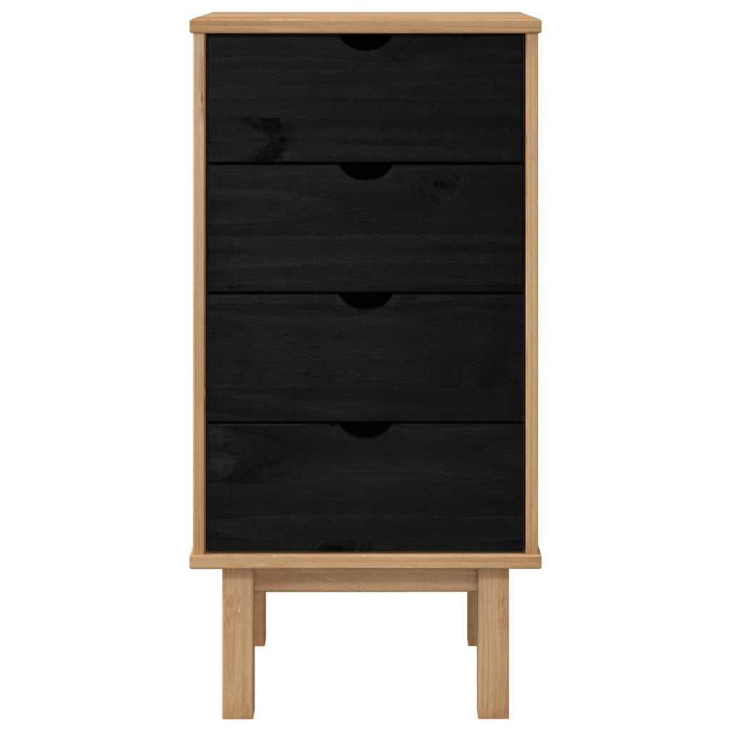vidaXL Komoda z szufladami z szufladą OTTA Czarny 45 x 39 x 90 cm