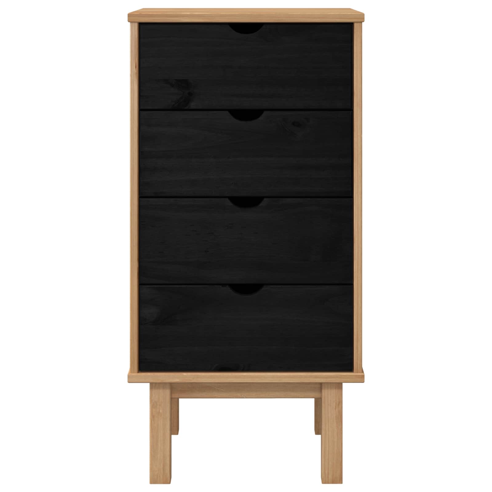 vidaXL Komoda z szufladami z szufladą OTTA Czarny 45 x 39 x 90 cm