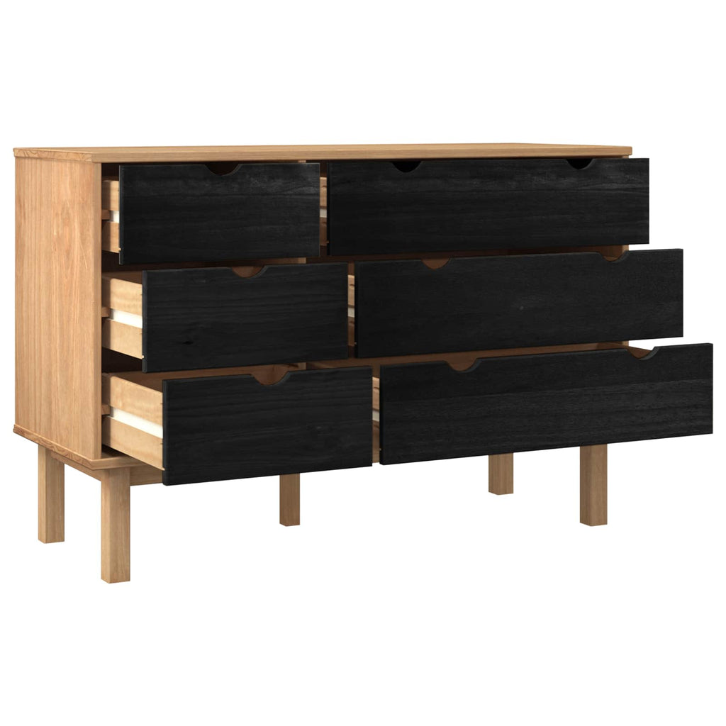 vidaXL Szafka z Szufladami z szufladą OTTA Czarny 111 x 43 x 73,5 cm
