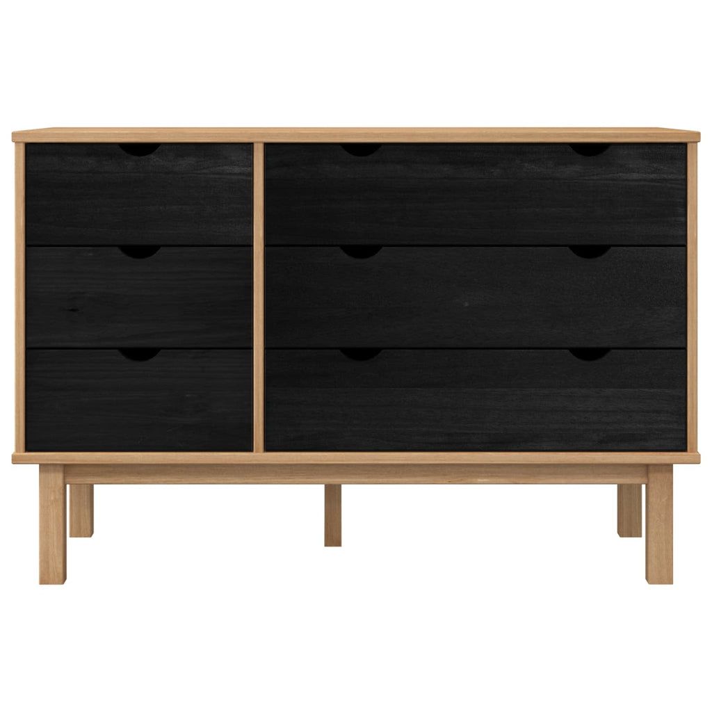 vidaXL Szafka z Szufladami z szufladą OTTA Czarny 111 x 43 x 73,5 cm