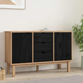 vidaXL Bufet OTTA Czarny 113,5 x 43 x 73 cm Lite drewno sosnowe