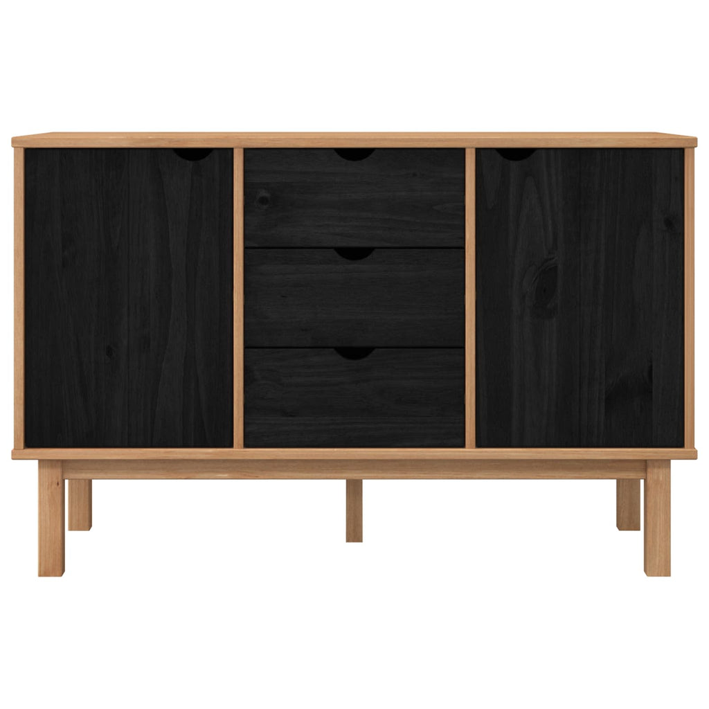 vidaXL Bufet OTTA Czarny 113,5 x 43 x 73 cm Lite drewno sosnowe