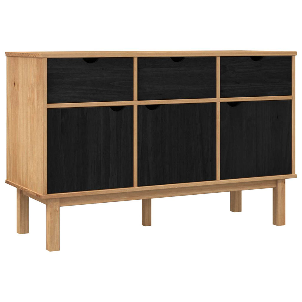 vidaXL Bufet OTTA brązowy i czarny 114 x 43 x 73,5 cm