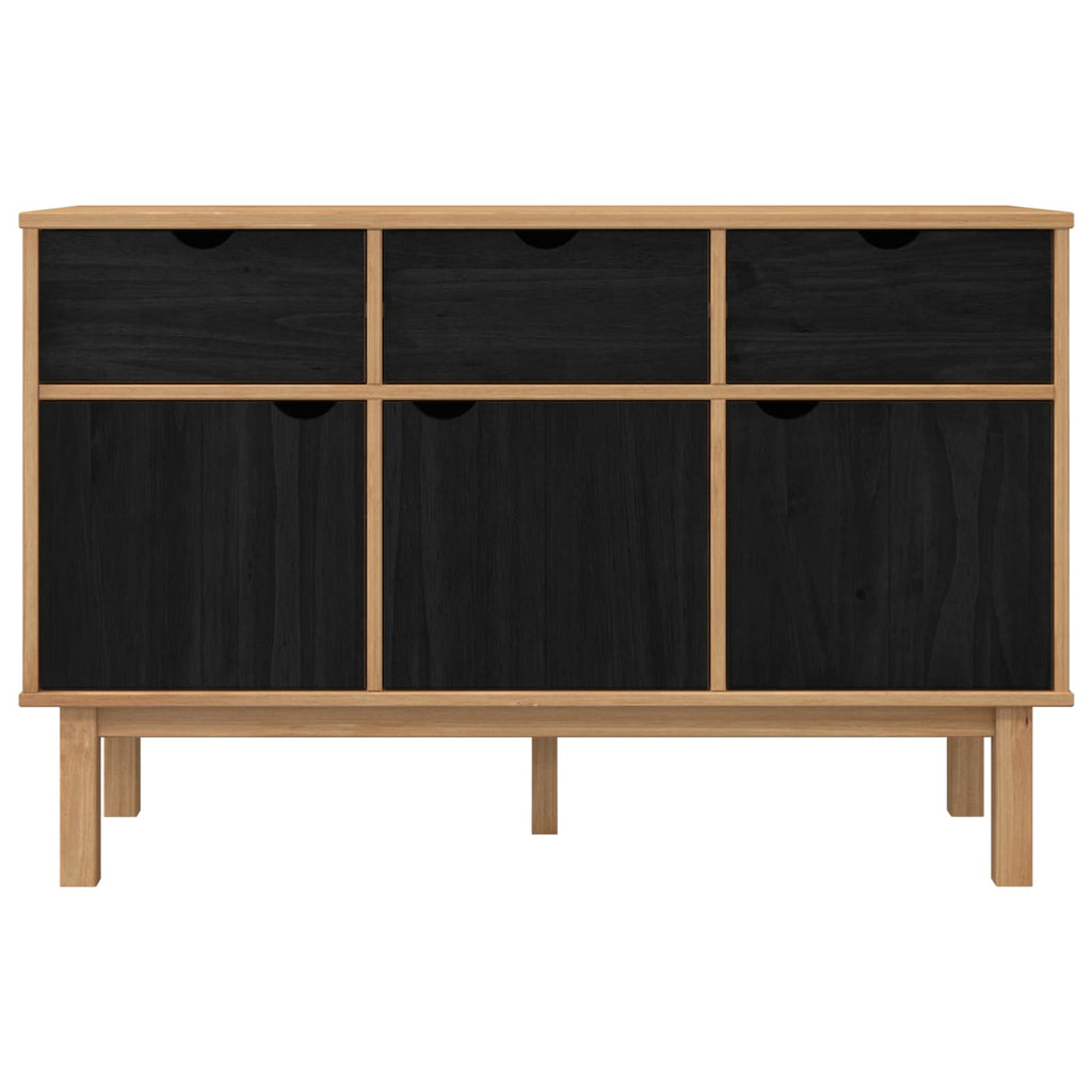 vidaXL Bufet OTTA brązowy i czarny 114 x 43 x 73,5 cm