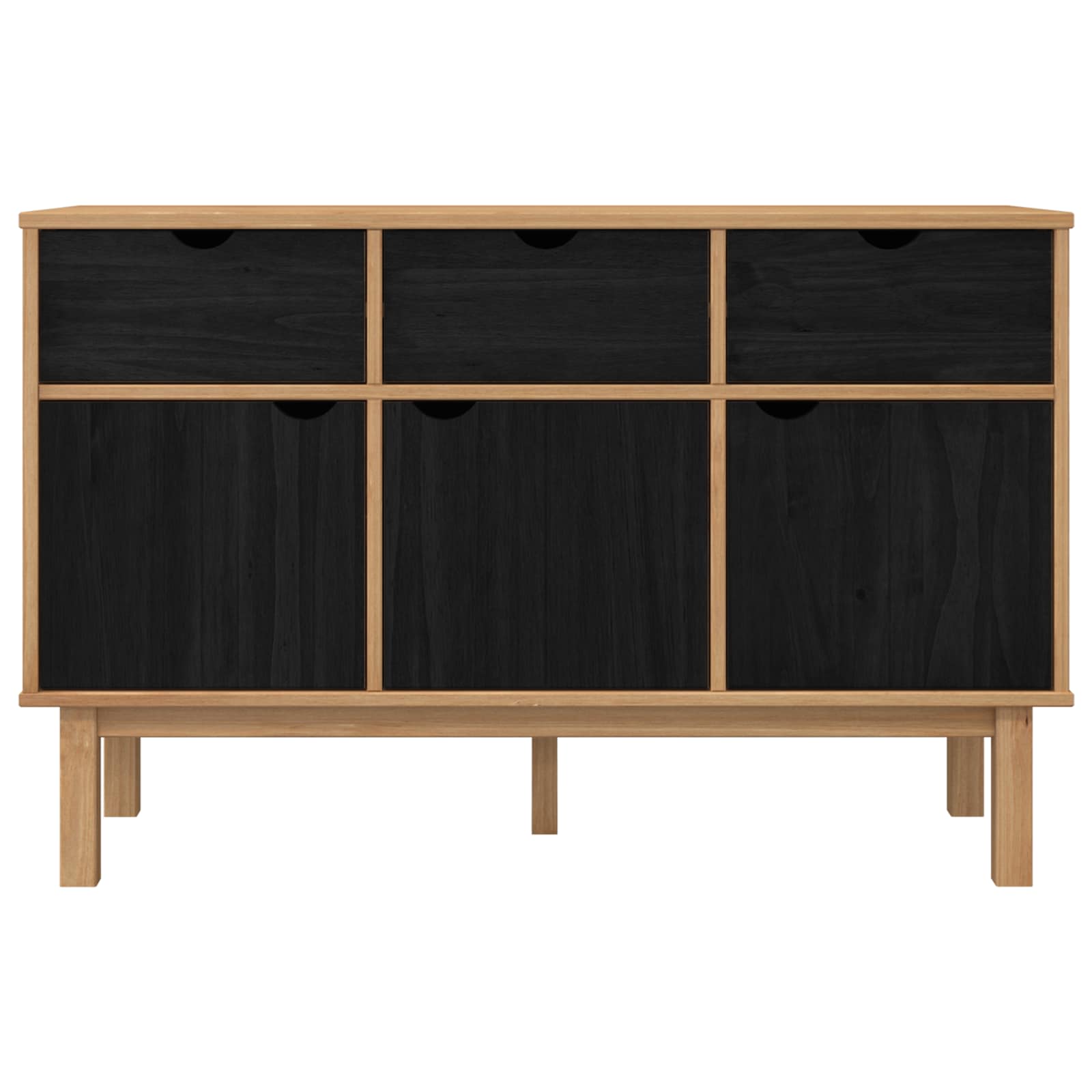 vidaXL Bufet OTTA brązowy i czarny 114 x 43 x 73,5 cm