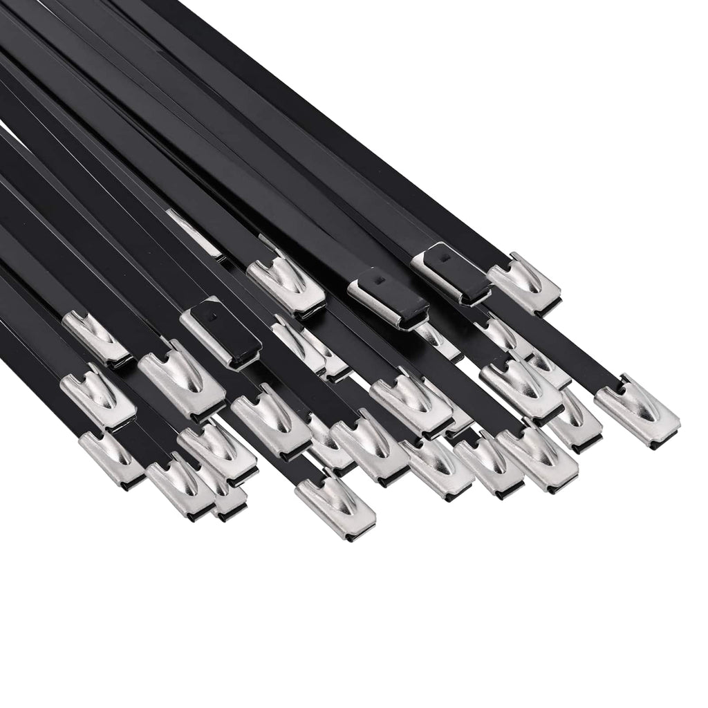 vidaXL Związywacz kablowy 50 szt. 4,6 x 350 mm Czarny