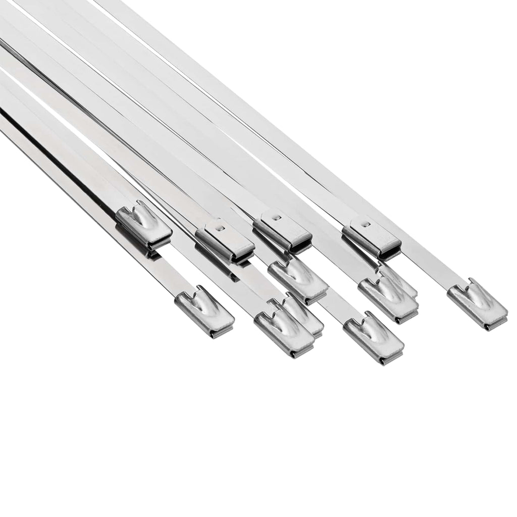 vidaXL Związywacz kablowy 12 szt. 4,6 x 400 mm srebrny