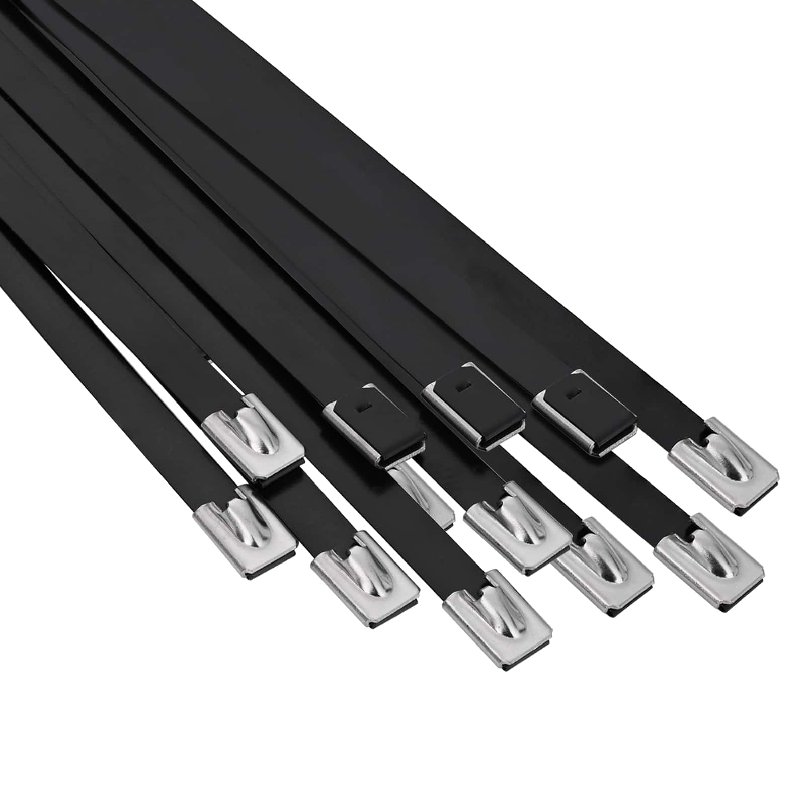 vidaXL Związywacz kablowy 12 szt. 7,9 x 250 mm Czarny