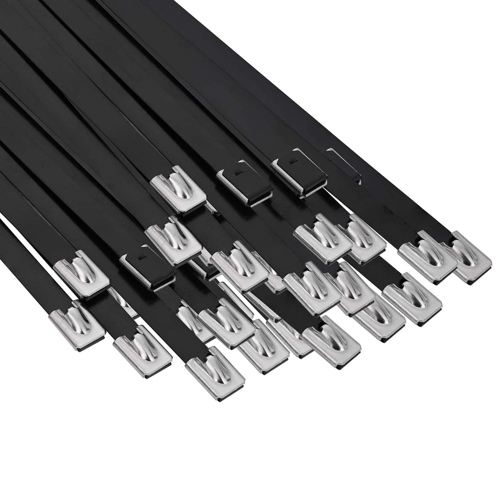 vidaXL Związywacz kablowy 250 szt. 7,9 x 350 mm Czarny