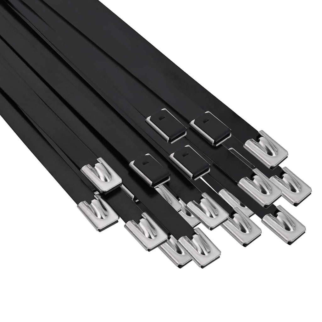 vidaXL Związywacz kablowy 25 szt. 7,9 x 400 mm Czarny