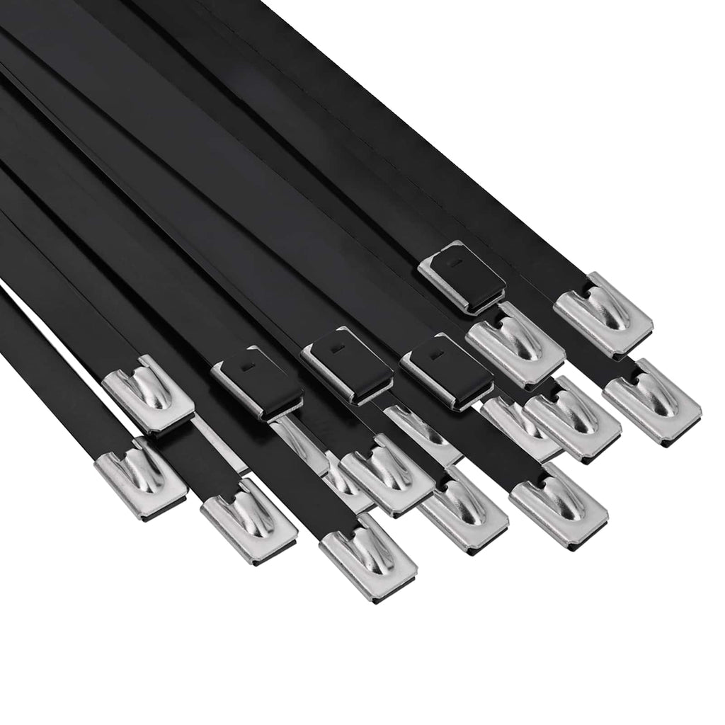 vidaXL Związywacz kablowy 50 szt. 7,9 x 450 mm Czarny