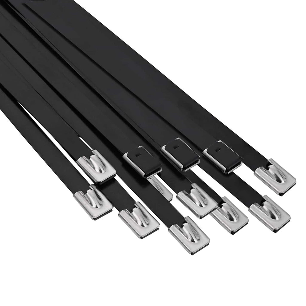 vidaXL Związywacz kablowy 12 szt. 7,9 x 700 mm Czarny