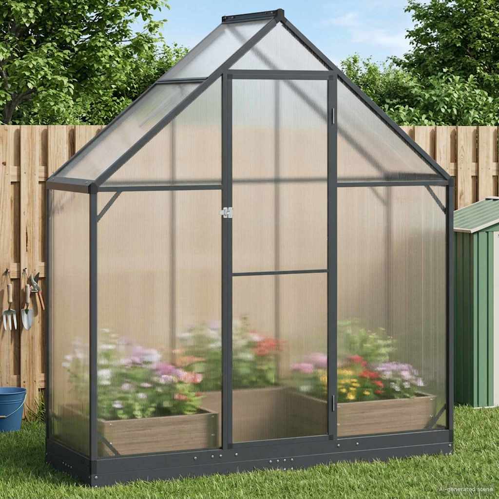 vidaXL Szklarnia Ogrodowa z drzwiami antracytowy 183,5 x 63,5 x 207 cm