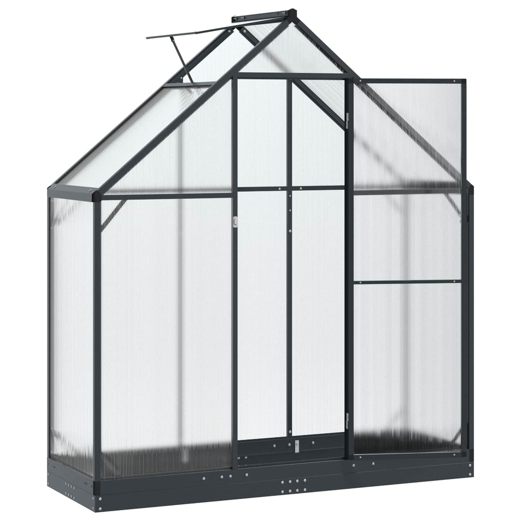 vidaXL Szklarnia Ogrodowa z drzwiami antracytowy 183,5 x 63,5 x 207 cm