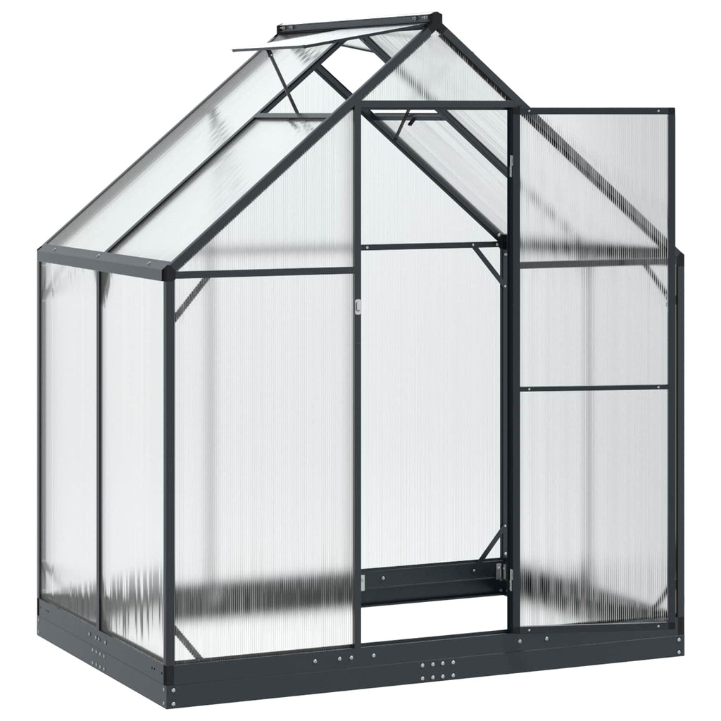 vidaXL Szklarnia Ogrodowa z drzwiami antracytowy 183,5 x 123 x 207 cm