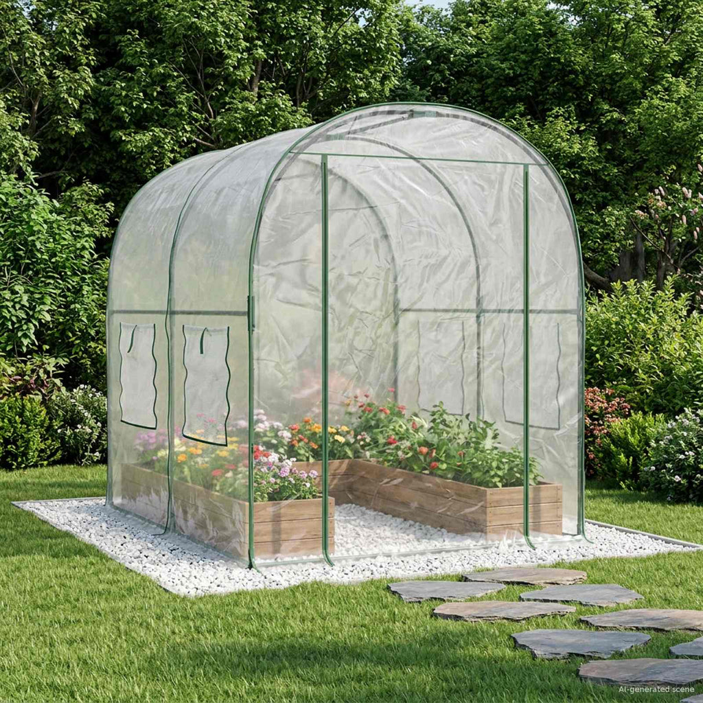 vidaXL Szklarnia z ramą 160 x 200 x 192,5 cm PVC przezroczysty