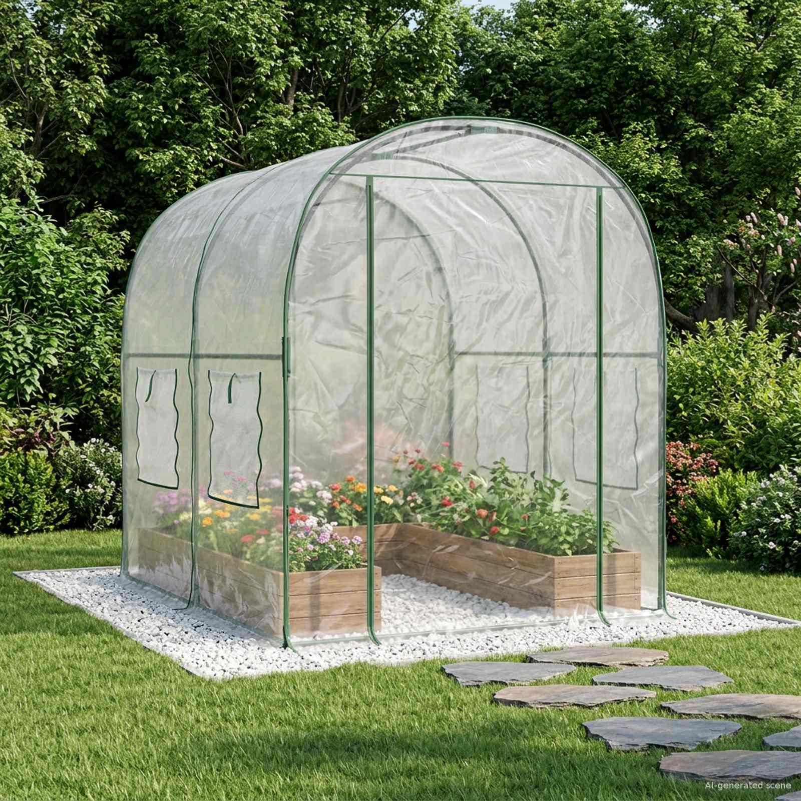 vidaXL Szklarnia z ramą 160 x 200 x 192,5 cm PVC przezroczysty