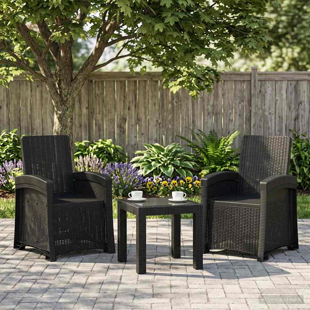 vidaXL Fotel ogrodowy z funkcją leżenia stylizowany na rattan 2 pcs PP