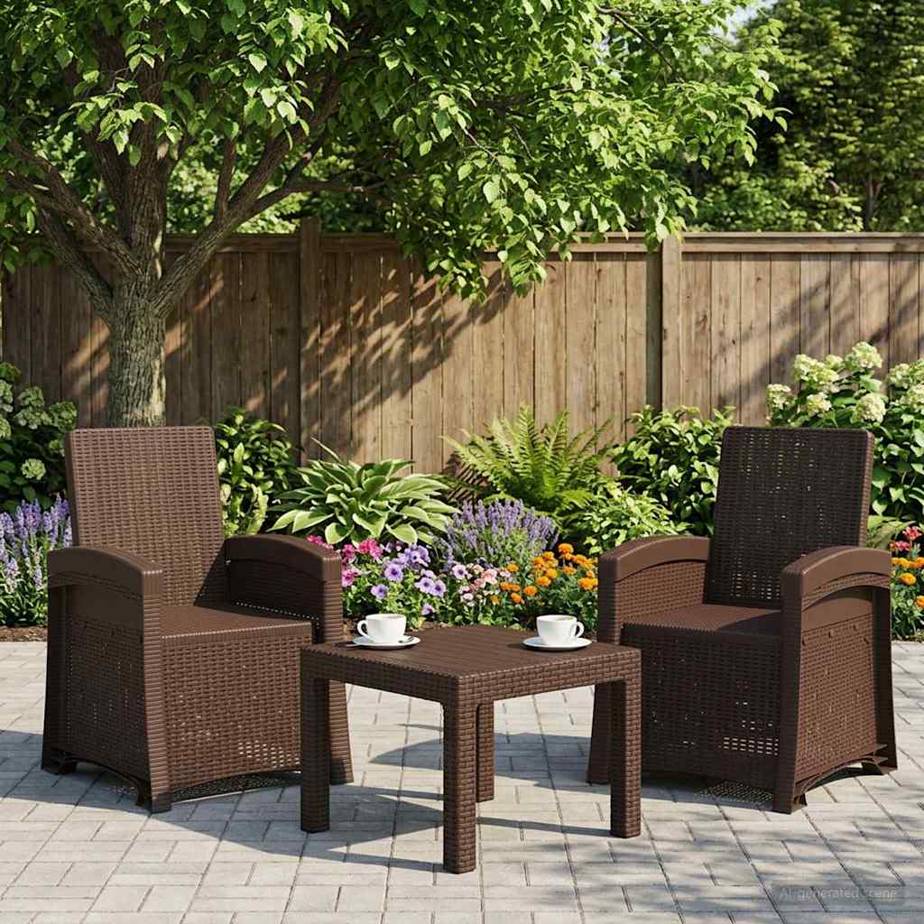 vidaXL Fotel ogrodowy z funkcją leżenia stylizowany na rattan 2 pcs PP