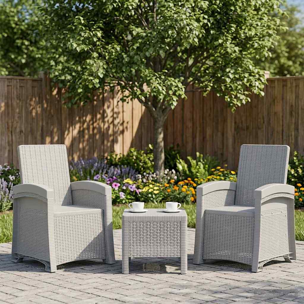 vidaXL Fotel ogrodowy z funkcją leżenia stylizowany na rattan 2 pcs PP