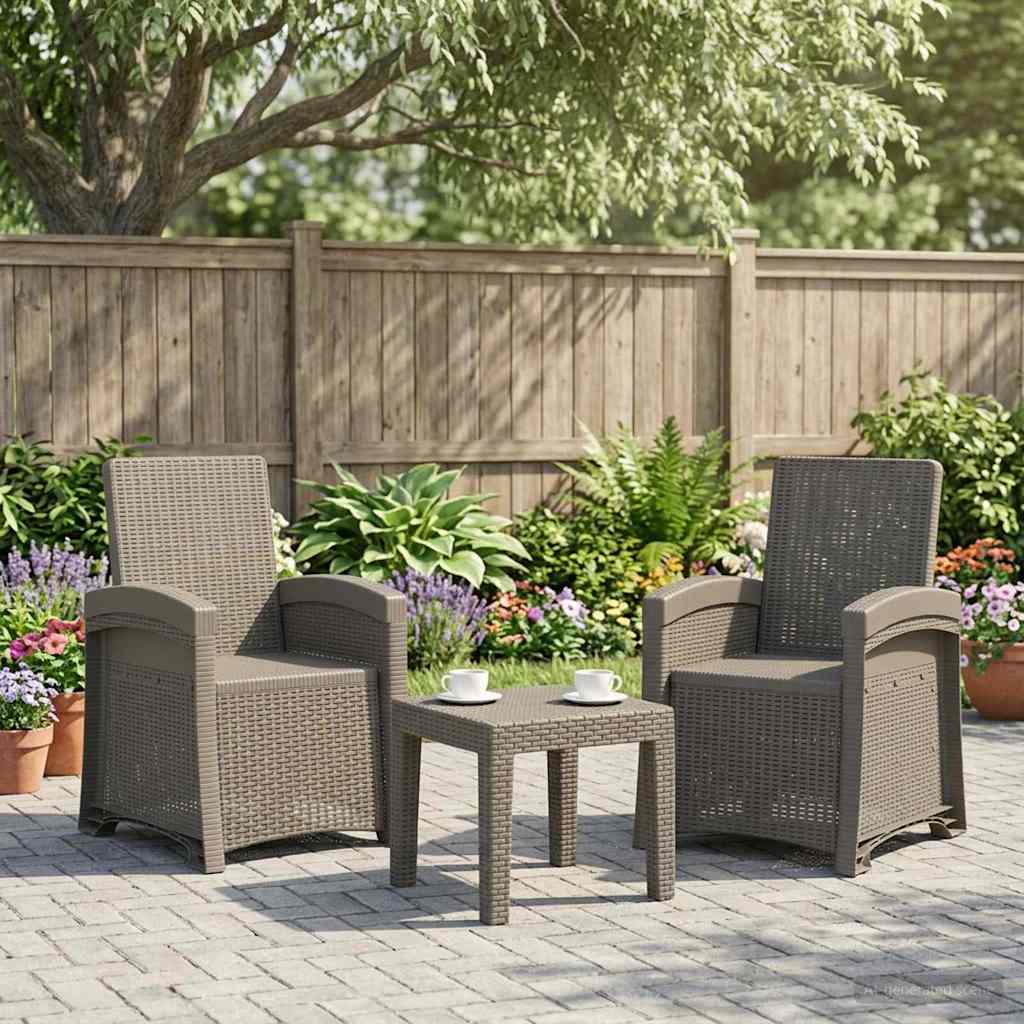 vidaXL Fotel ogrodowy z funkcją leżenia stylizowany na rattan 2 pcs PP