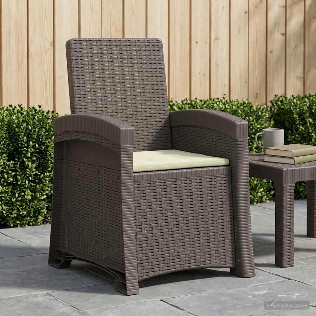 vidaXL Fotel ogrodowy z funkcją leżenia stylizowany na rattan PP