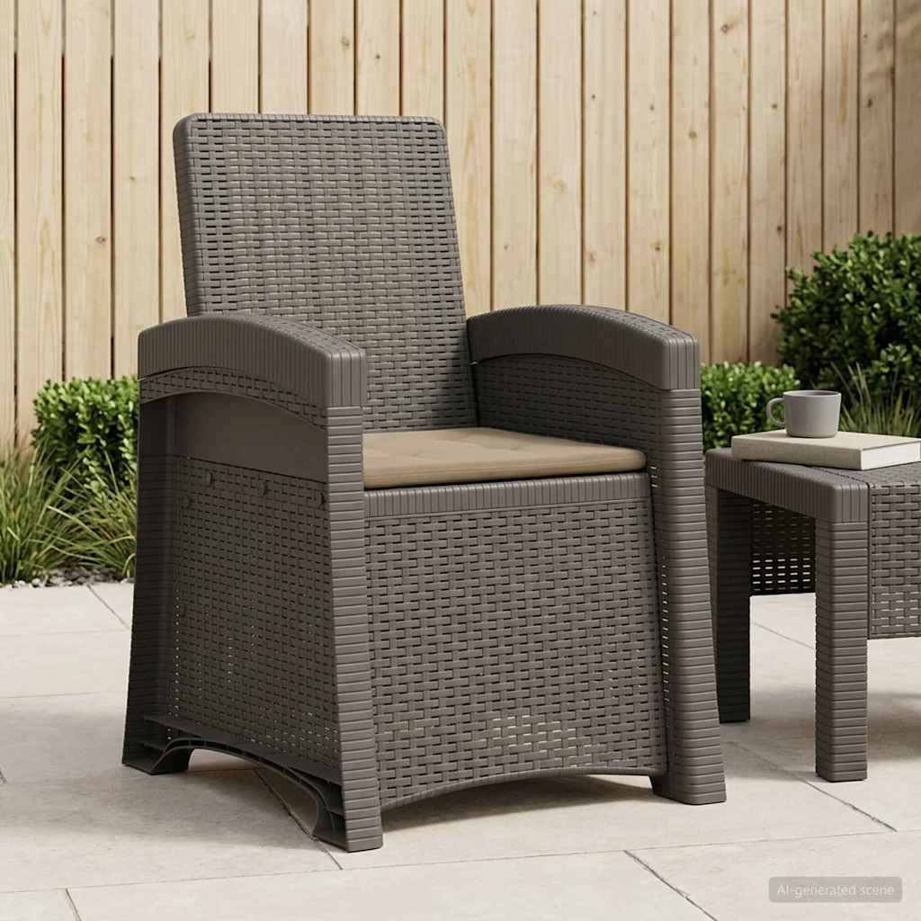 vidaXL Fotel ogrodowy z funkcją leżenia stylizowany na rattan PP