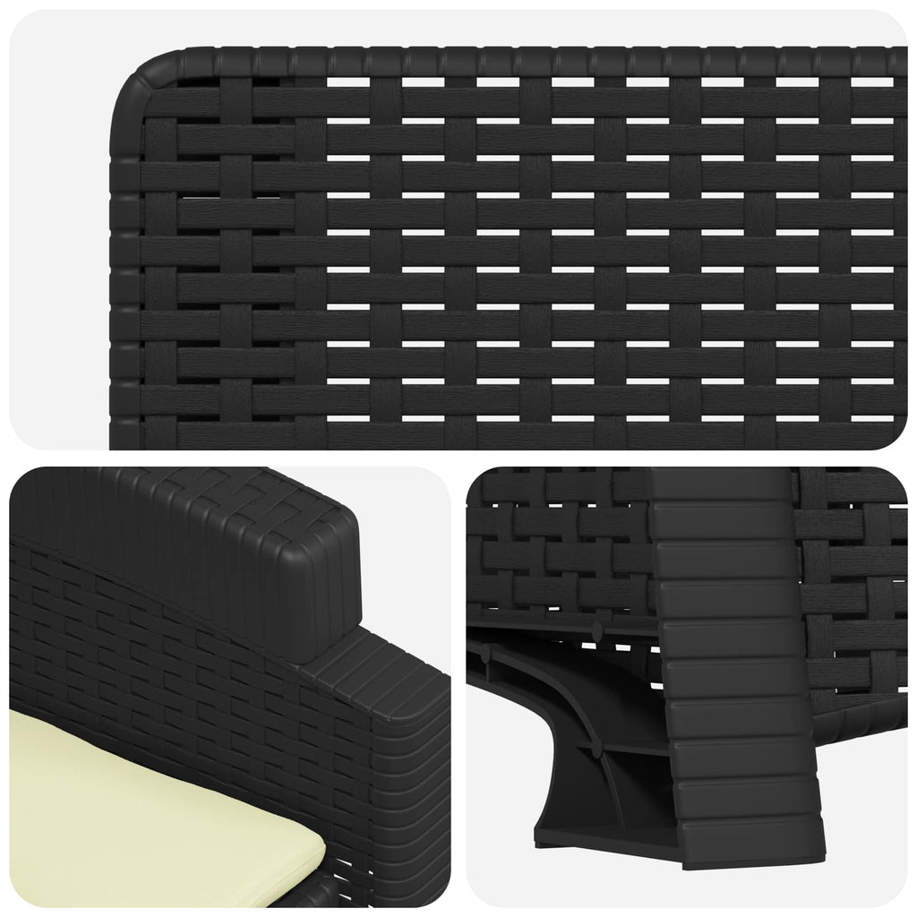 vidaXL Fotel ogrodowy z funkcją leżenia stylizowany na rattan 2 pcs PP