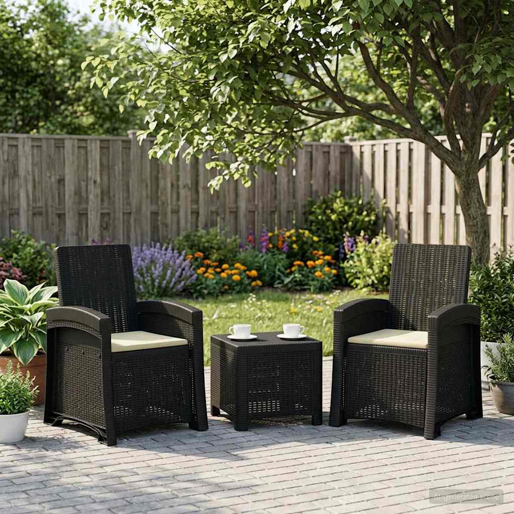 vidaXL Fotel ogrodowy z funkcją leżenia stylizowany na rattan 2 pcs PP