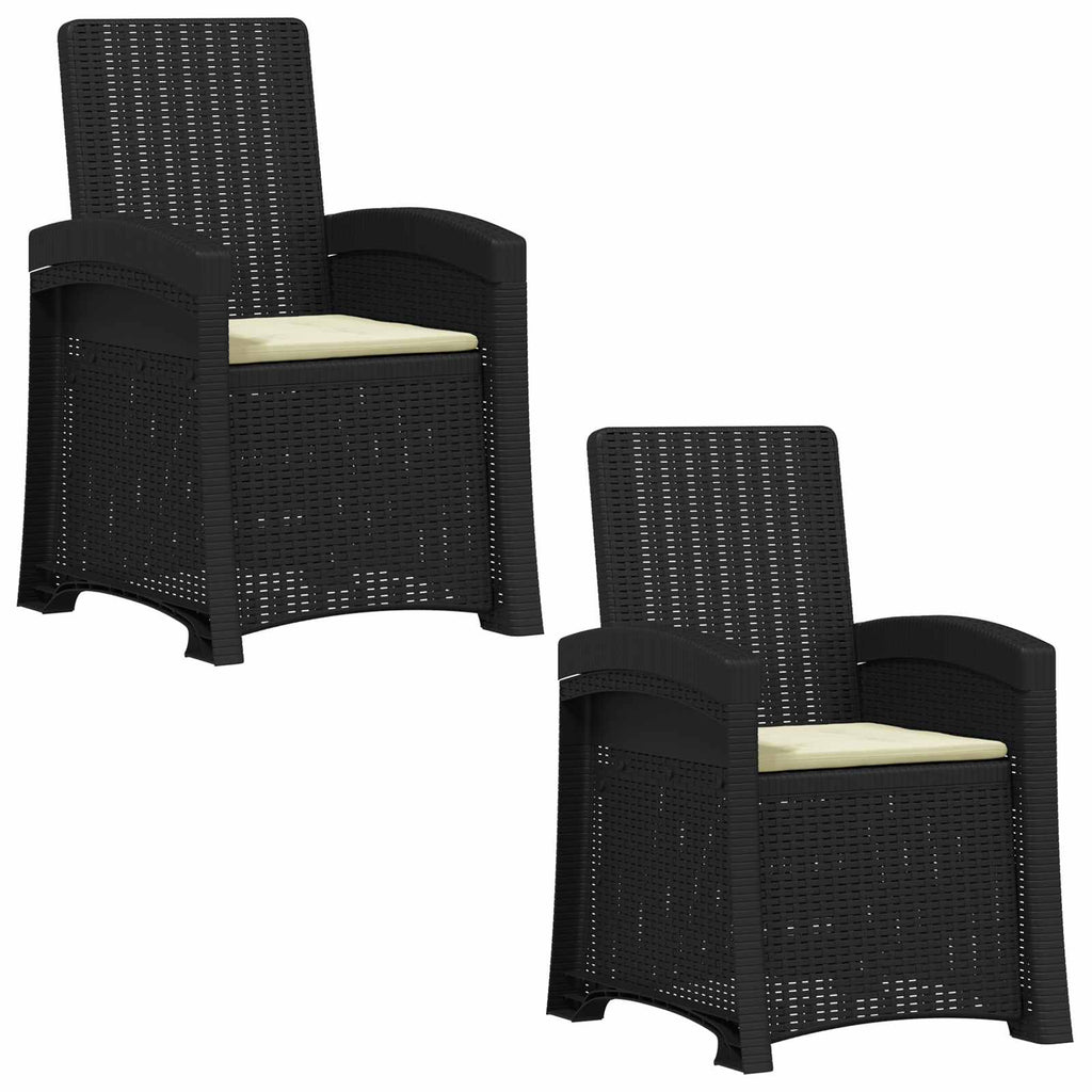 vidaXL Fotel ogrodowy z funkcją leżenia stylizowany na rattan 2 pcs PP