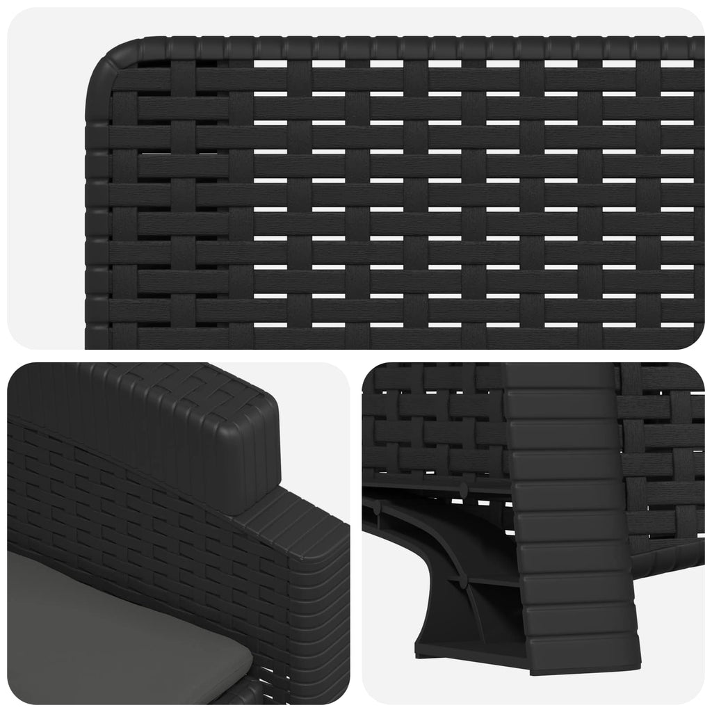 vidaXL Fotel ogrodowy z funkcją leżenia stylizowany na rattan 2 pcs PP