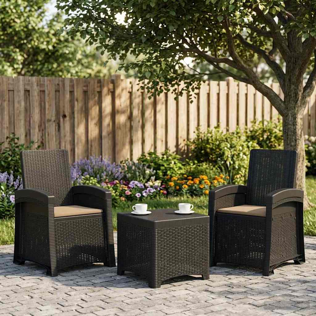 vidaXL Fotel ogrodowy z funkcją leżenia stylizowany na rattan 2 pcs PP