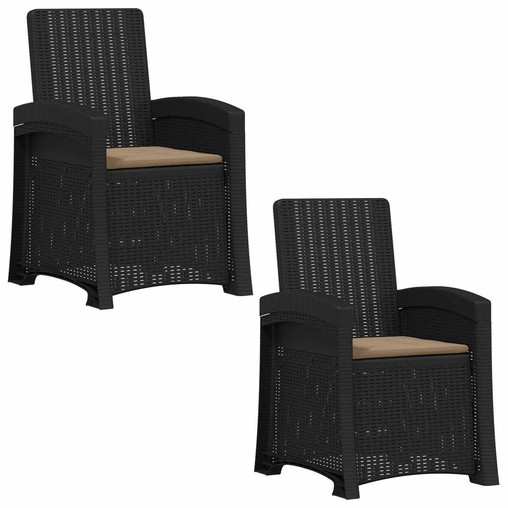 vidaXL Fotel ogrodowy z funkcją leżenia stylizowany na rattan 2 pcs PP
