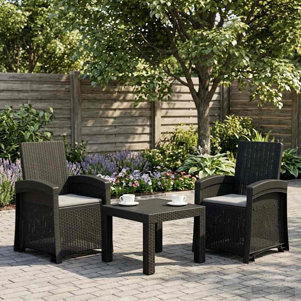 vidaXL Fotel ogrodowy z funkcją leżenia stylizowany na rattan 2 pcs PP
