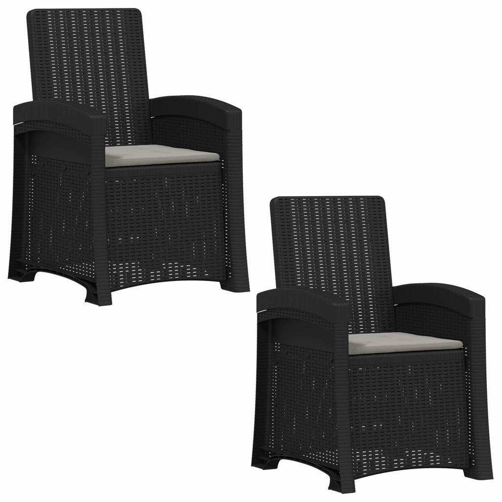 vidaXL Fotel ogrodowy z funkcją leżenia stylizowany na rattan 2 pcs PP