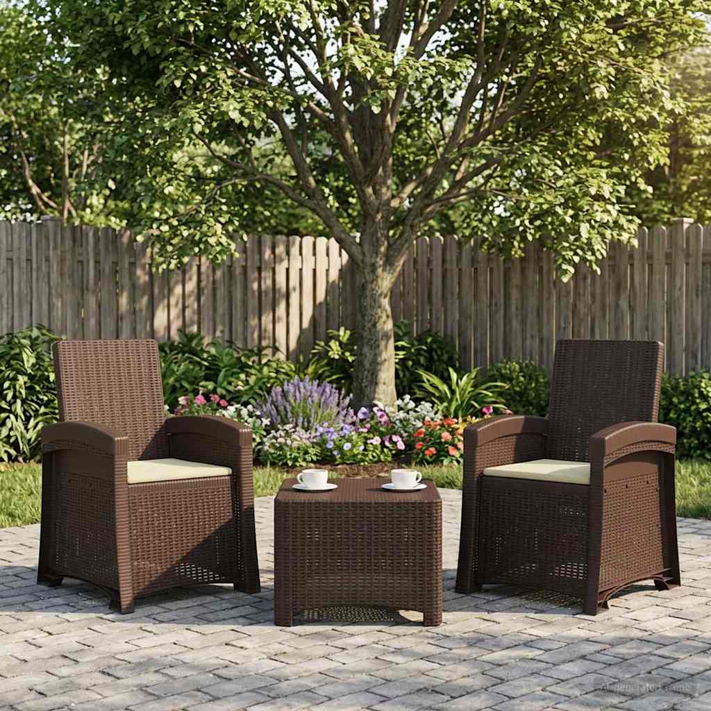 vidaXL Fotel ogrodowy z funkcją leżenia stylizowany na rattan 2 pcs PP