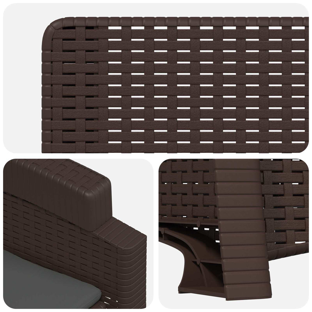 vidaXL Fotel ogrodowy z funkcją leżenia stylizowany na rattan 2 pcs PP