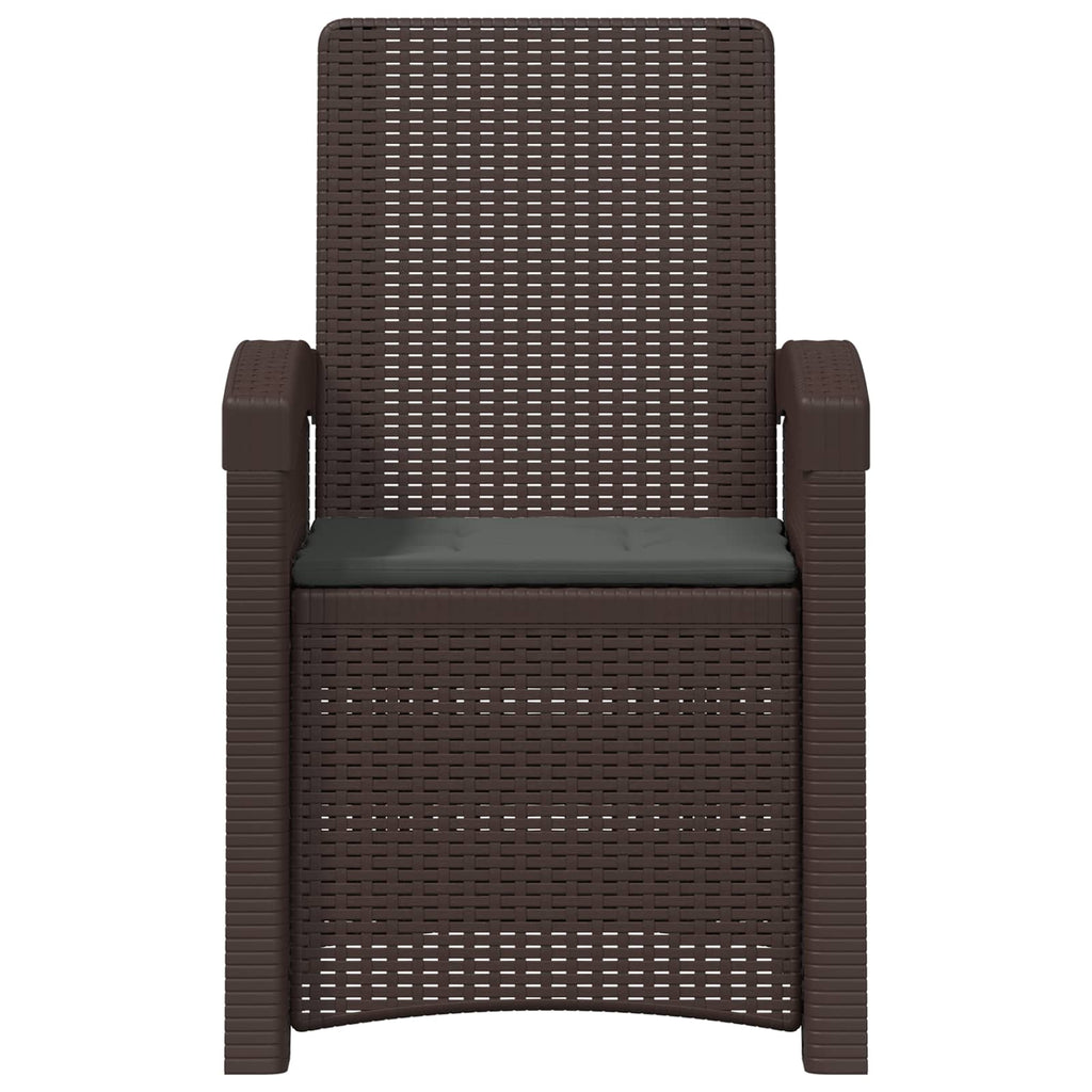 vidaXL Fotel ogrodowy z funkcją leżenia stylizowany na rattan 2 pcs PP