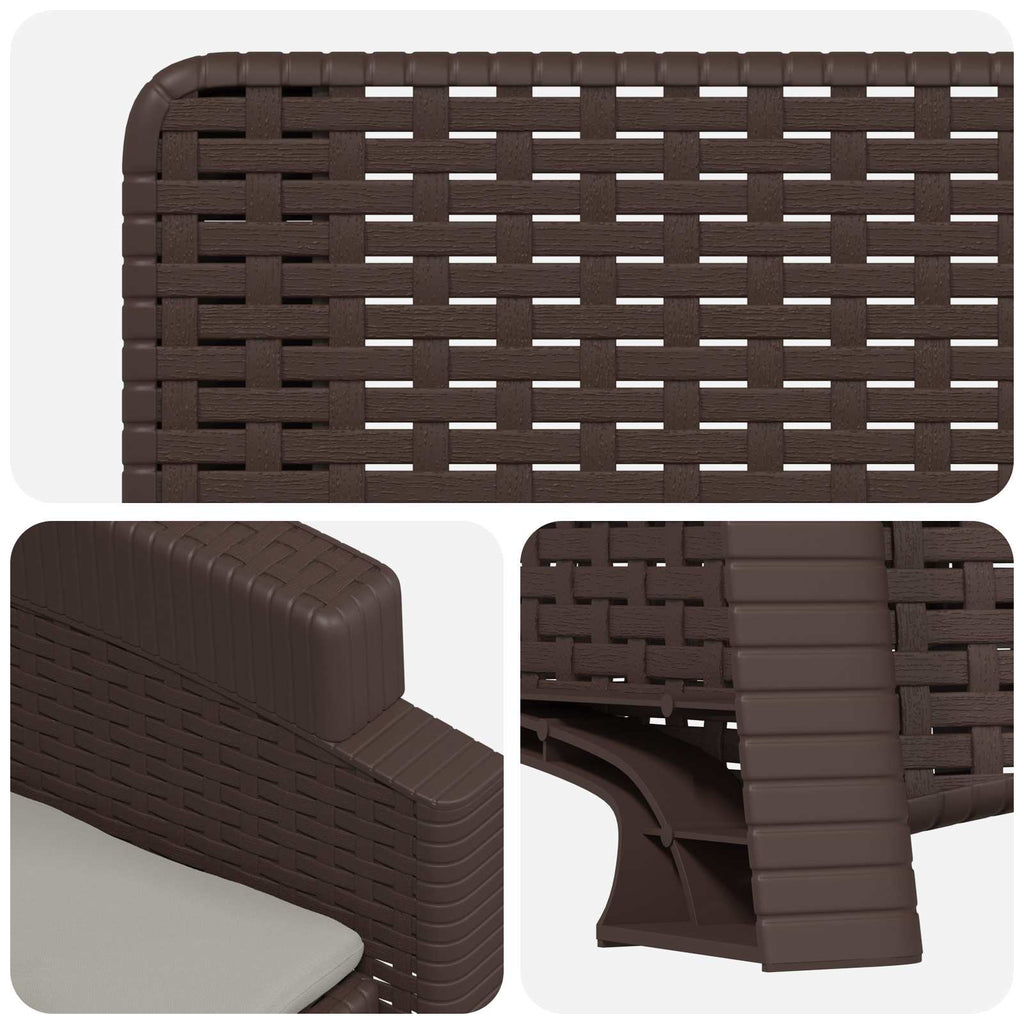 vidaXL Fotel ogrodowy z funkcją leżenia stylizowany na rattan 2 pcs PP