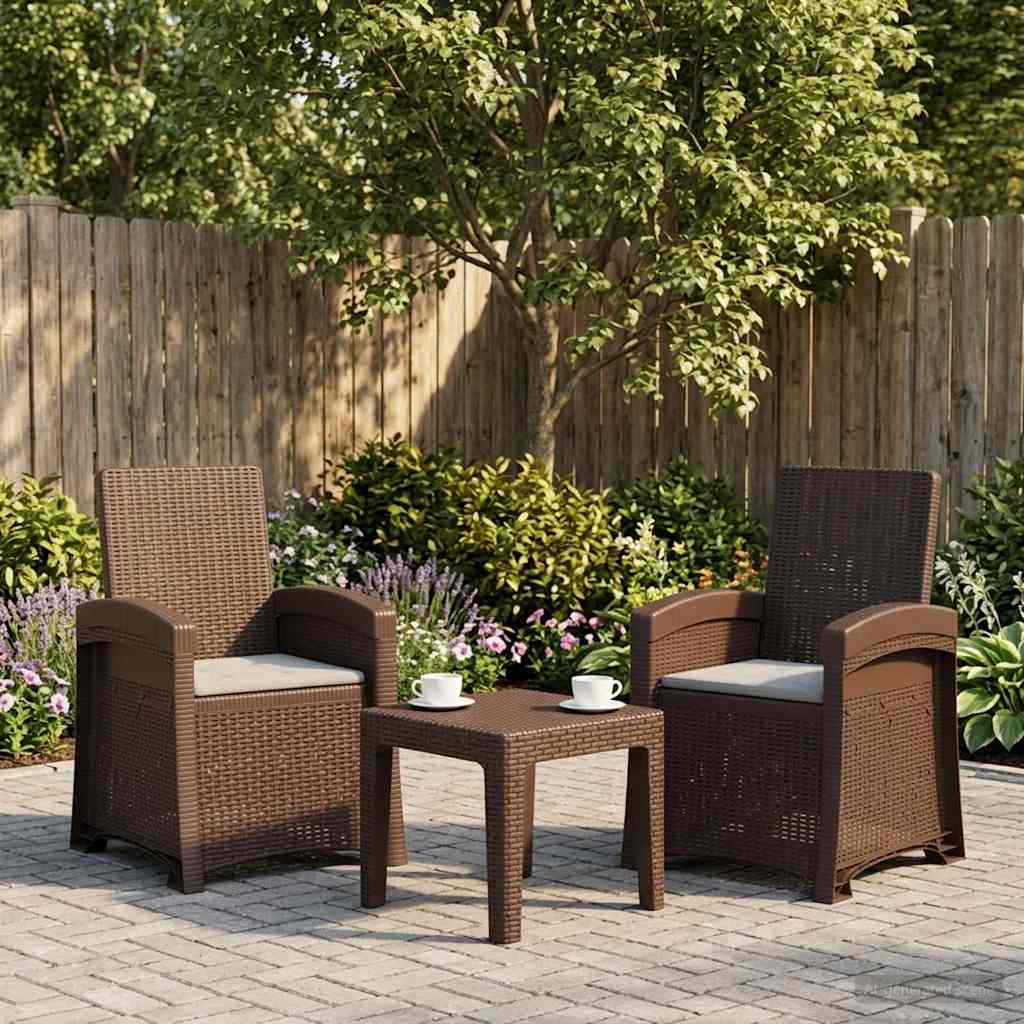 vidaXL Fotel ogrodowy z funkcją leżenia stylizowany na rattan 2 pcs PP
