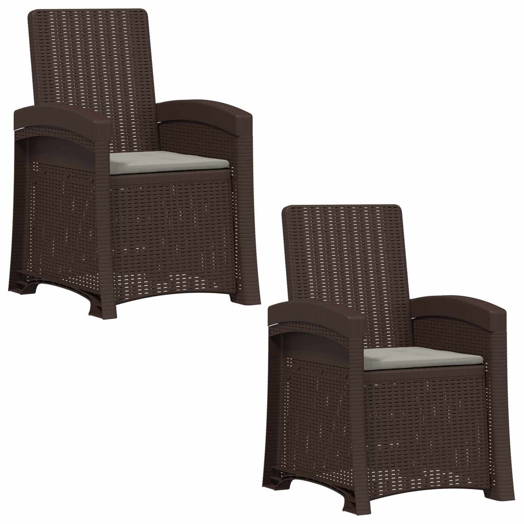 vidaXL Fotel ogrodowy z funkcją leżenia stylizowany na rattan 2 pcs PP