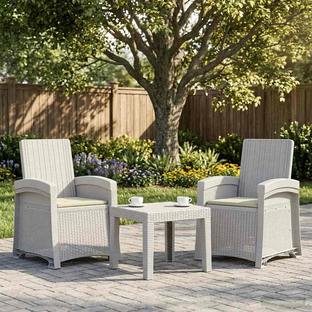 vidaXL Fotel ogrodowy z funkcją leżenia stylizowany na rattan 2 pcs PP