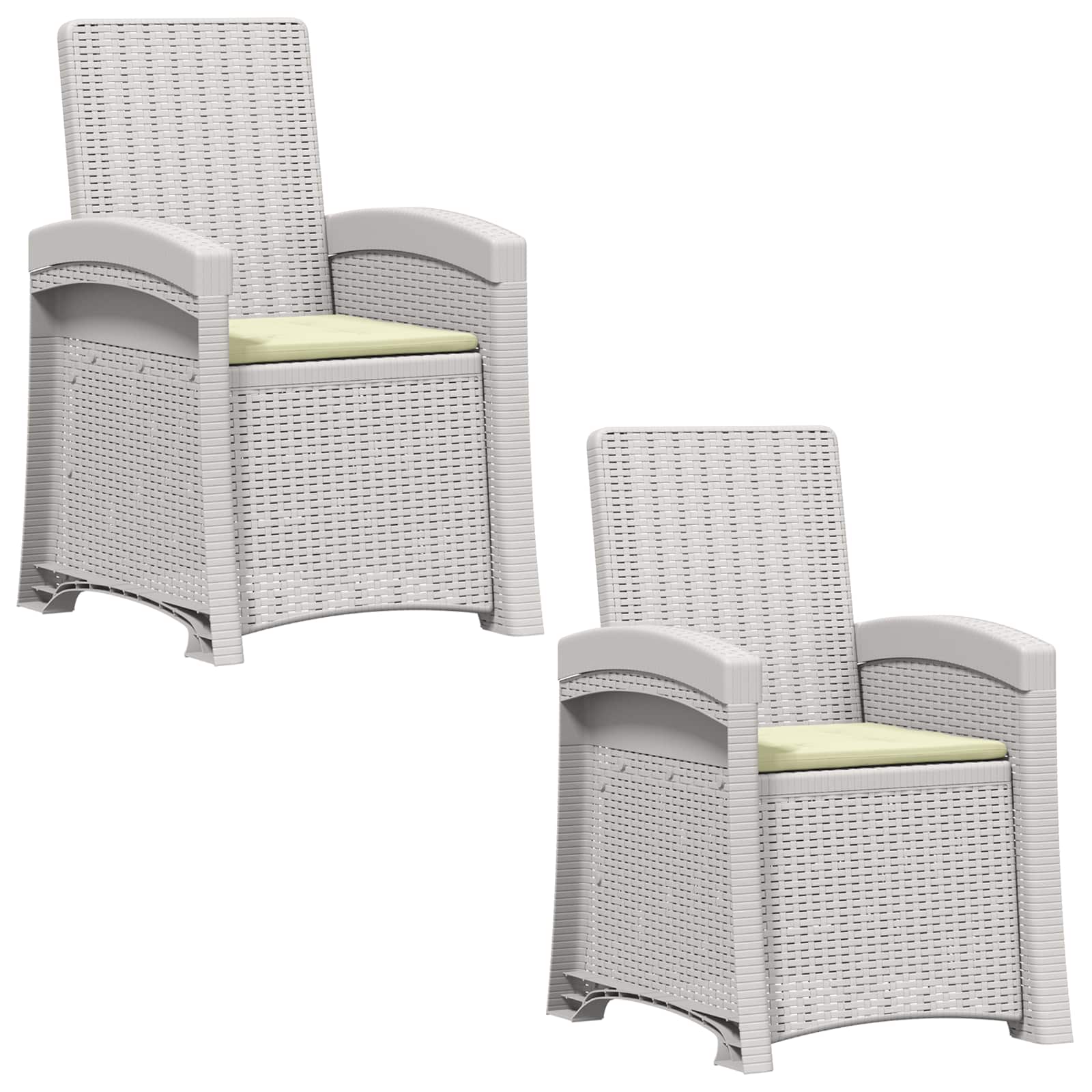vidaXL Fotel ogrodowy z funkcją leżenia stylizowany na rattan 2 pcs PP