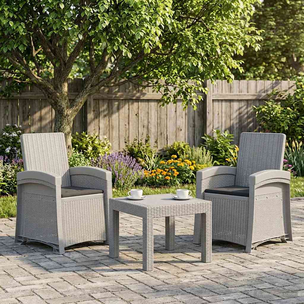 vidaXL Fotel ogrodowy z funkcją leżenia stylizowany na rattan 2 pcs PP