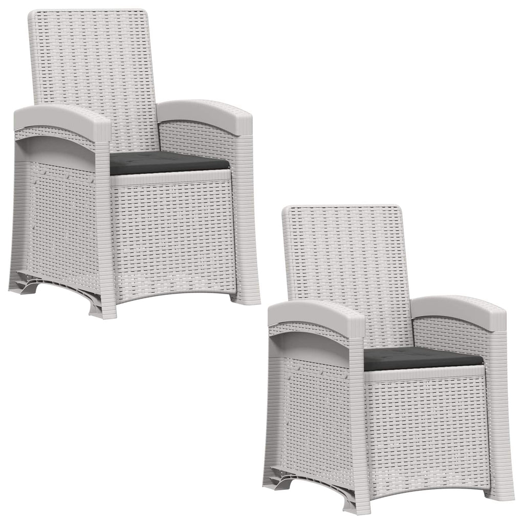 vidaXL Fotel ogrodowy z funkcją leżenia stylizowany na rattan 2 pcs PP
