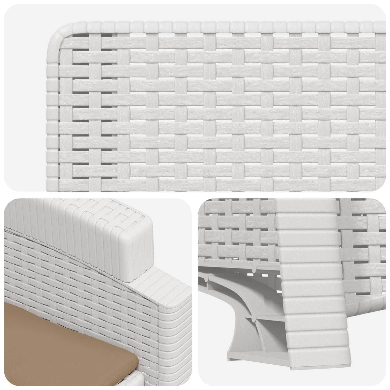 vidaXL Fotel ogrodowy z funkcją leżenia stylizowany na rattan 2 pcs PP